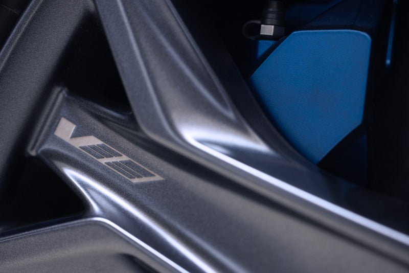 Close-up of the 2026 OPTIQ-V Brembo Performance Front Brakes | Mitch Hall Cadillac in Lamesa TX